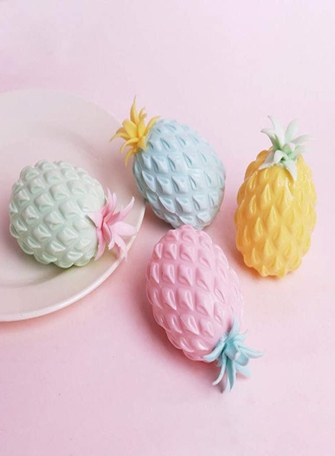 SUNBEET Stress Relief Squishy Toy Big Pineapple Fruit Squishies Fidget Stress Ball Squeeze Balls for Adults | Soft Slime Toy for Kids Stress Ball for Pressure Relieve (Pack of 4) - Image 2
